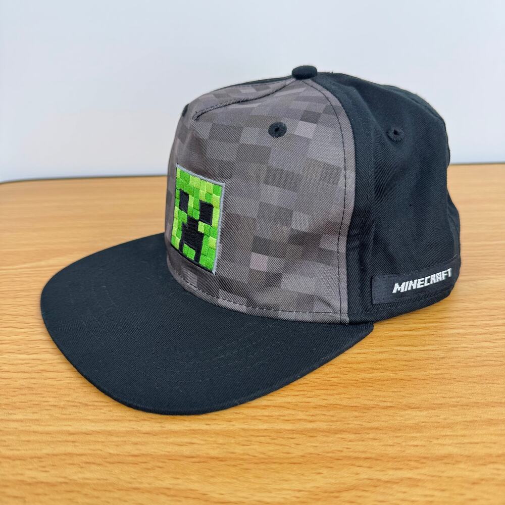 Minecraft creeper hat baseball cap logo snap back video game one size adjustable